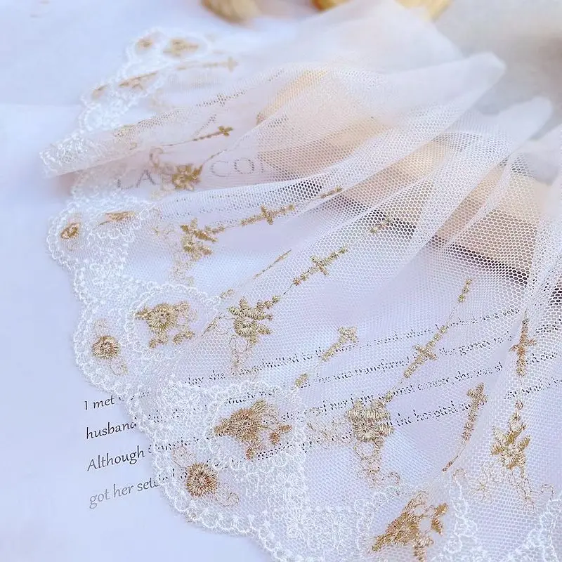 4Meters White Gold Lace Trim Edge Ribbon for Wedding Dress Handmade Needlework DIY Craft Bra Underwear Sewing Decoration 16cm
4Meters White Gold Lace Trim Edge Ribbon for Wedding Dress Handmade Needlework DIY Craft Bra Underwear Sewing Decoration 16cm