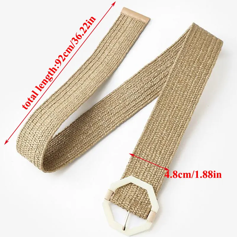 Creative Octagon Plastic Buckle Wide Belt Bohemian Style PP Straw Weave Belt Vintage Boho Braided Waist Belt For Women
Creative Octagon Plastic Buckle Wide Belt Bohemian Style PP Straw Weave Belt Vintage Boho Braided Waist Belt For Women
