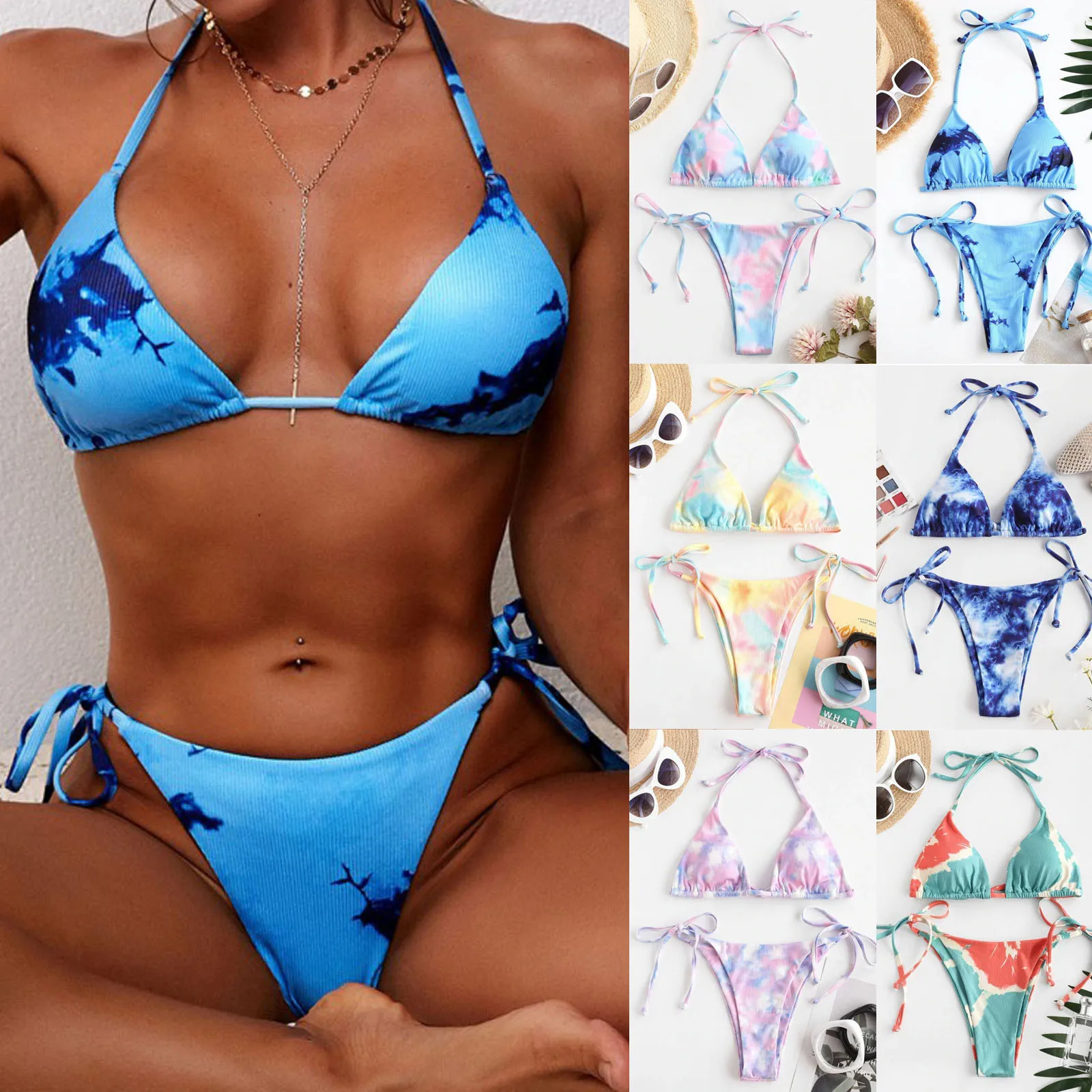 

Swimjupmsuit Beachwear Padded Swimwear Plus Tankini Women Swimsuit Print Size Swimwears Tankinis Set