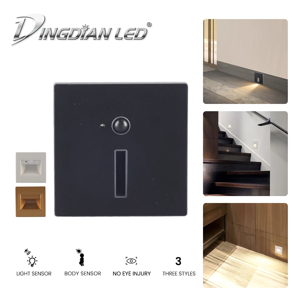 LED Step Light Lamp staircase 1.5W AC85-265V Warm White Color Body Sensor LED step light sensor for Wall Stair Wall Night Lamp
LED Step Light Lamp staircase 1.5W AC85-265V Warm White Color Body Sensor LED step light sensor for Wall Stair Wall Night Lamp