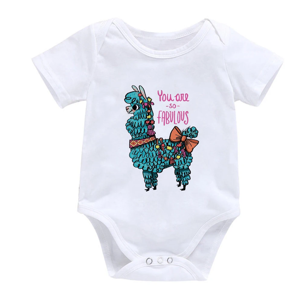 

Cute Alpaca Printed You Are So Fabulovs Newborn Bodysuit One-Pieces Ropa De Bebe NiÃ±a Onesie Baby Girl Boy Clothes Casual Cozy