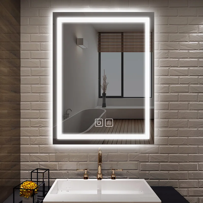 Умное зеркало для ванной комнаты 24x32in антизапотевающее яркое светодиодное