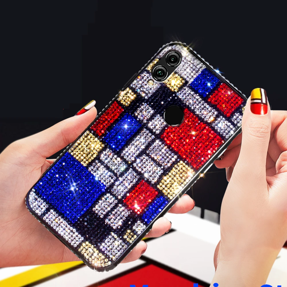 Цветной Блестящий Алмазный чехол для телефона huawei nova 3 3i i p smart plus psmart 6 2018 2019