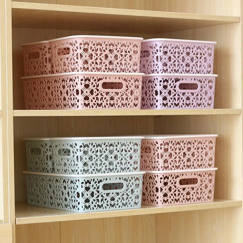 Lace Plastic Storage Basket with Lid Large Sundries Organizer Box Home Storage Clothes Basket Toy G6Q0
Lace Plastic Storage Basket with Lid Large Sundries Organizer Box Home Storage Clothes Basket Toy G6Q0