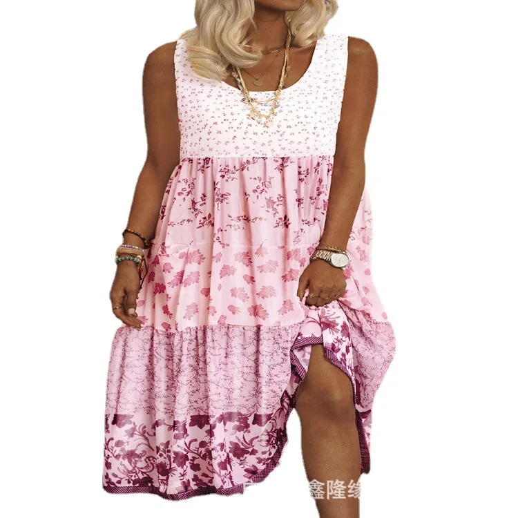 Vintage Dress Women Summer Robe 2021 Fashion Sexy Casual Print Patchwork Knee Length O Neck Loose Plus Size Hem Vestidos Maxi
Vintage Dress Women Summer Robe 2021 Fashion Sexy Casual Print Patchwork Knee Length O Neck Loose Plus Size Hem Vestidos Maxi