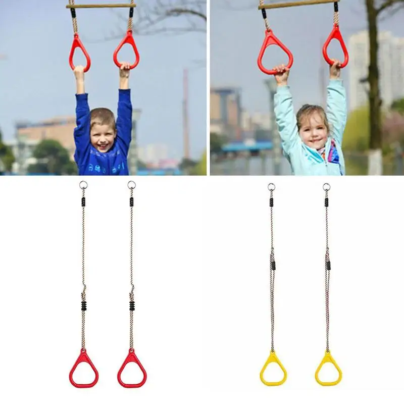Children Trapeze Swing Bar With Rings Wooden Playset For Kids Adult Fitness Plastic Ring T4R4 | Спорт и развлечения