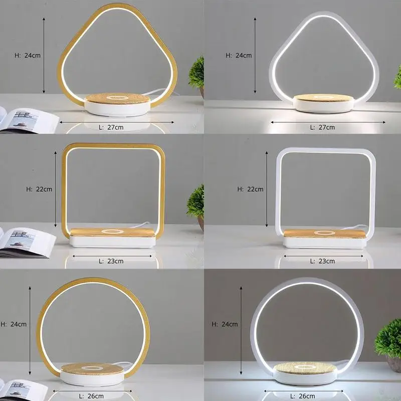 Modern led table lamp for bedroom cell phone wireless charging bedside night lights living room foldable desk lamps decor | Электроника