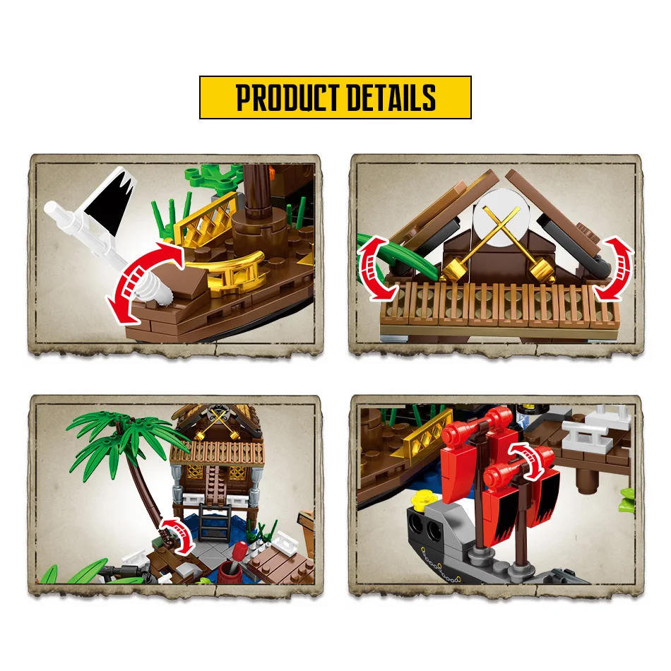 357Pcs Ideas Shoal Island Scene Ship Building Blocks Creator The Pirate Boat Movie Bricks Educational Toys For Children Kids
357Pcs Ideas Shoal Island Scene Ship Building Blocks Creator The Pirate Boat Movie Bricks Educational Toys For Children Kids