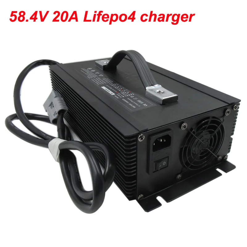 48V 20A LiFePO4 Батарея Зарядное устройство 58 4 V используется для 51 2 16S RV
