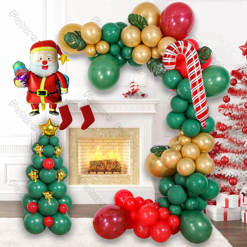 

112 шт. красный зеленый Рождественский фон для фотосъемки с рисунком деда мороза конфет леденцов на Новый год и Рождество