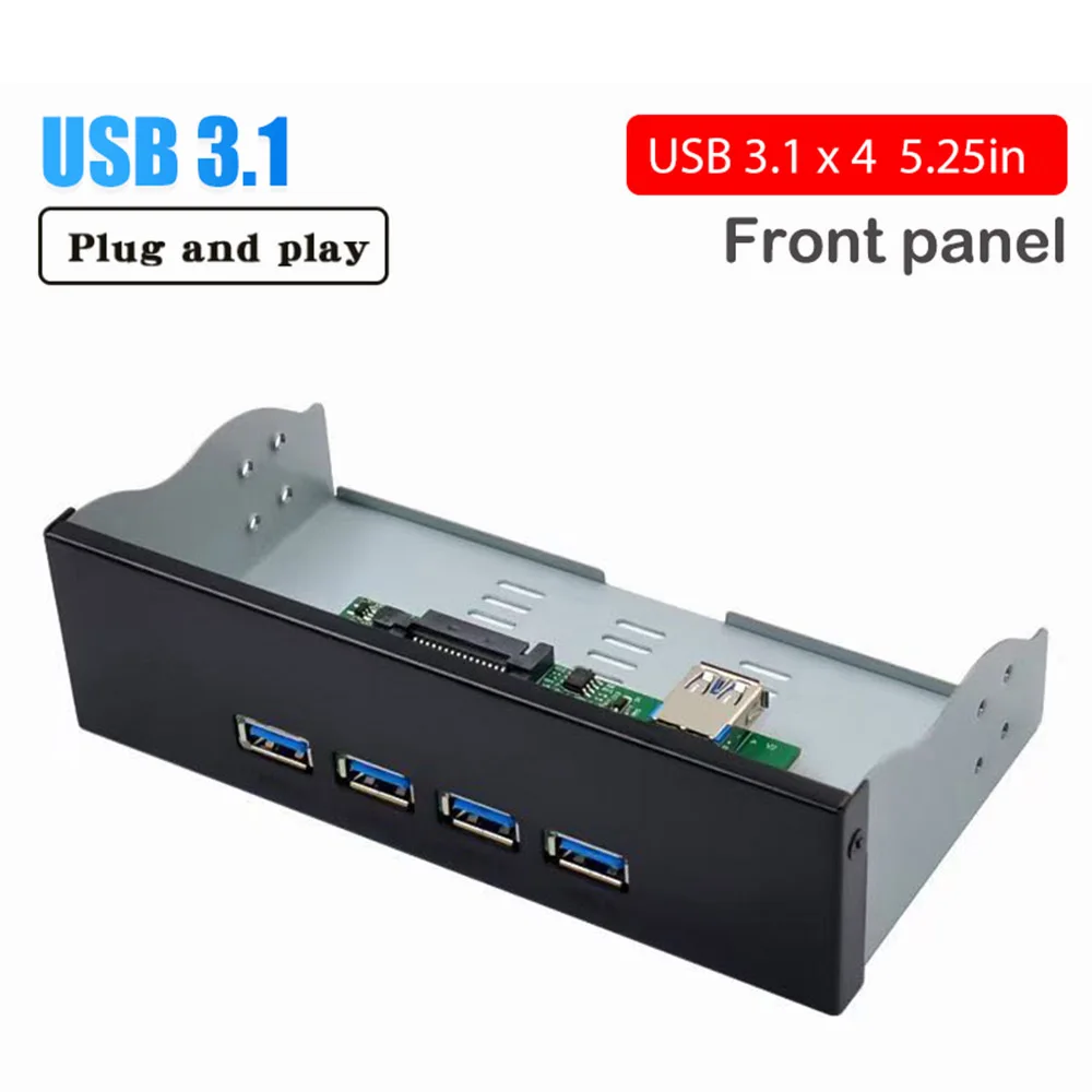 4-портовый концентратор USB 3,1 с передней панелью VL820, чип 5,25 дюйма, тип А, передняя панель, расширительное отсек для настольного компьютера
4-портовый концентратор USB 3,1 с передней панелью VL820, чип 5,25 дюйма, тип А, передняя панель, расширительное отсек для настольного компьютера
