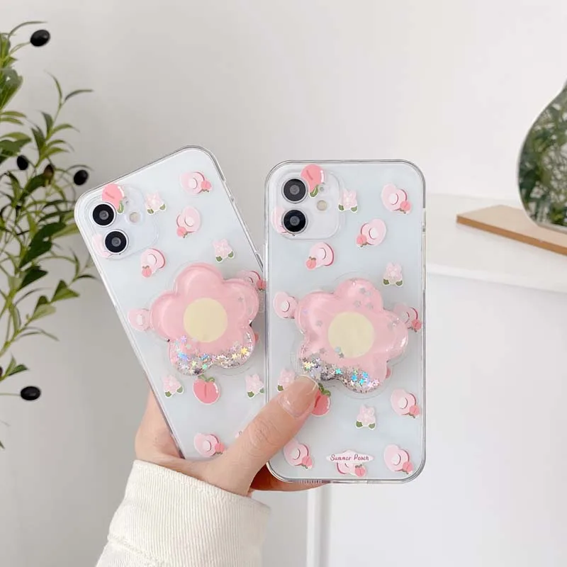 Cute Peach Flower holder Silicone Phone Case For 11 12 Pro X XR XS MAX 8 6S 7 Plus SE2020 Transparent Lens protection Cover
Cute Peach Flower holder Silicone Phone Case For 11 12 Pro X XR XS MAX 8 6S 7 Plus SE2020 Transparent Lens protection Cover