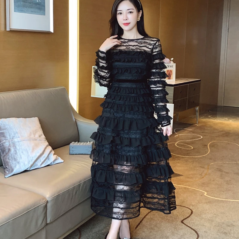 Luxury Elegant Black Embroidery Spring A-Line 2021 Lace Boho Party Autumn High Waist Long Sleeve Vintage Dresses Women Dress
Luxury Elegant Black Embroidery Spring A-Line 2021 Lace Boho Party Autumn High Waist Long Sleeve Vintage Dresses Women Dress