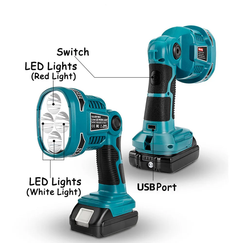 Portable Lanterns 12W 18V Work Light Fit For Makita Li-ion Battery Outdoor Emergency Lighting Flashlight Spotlights LED Lamp 
Portable Lanterns 12W 18V Work Light Fit For Makita Li-ion Battery Outdoor Emergency Lighting Flashlight Spotlights LED Lamp