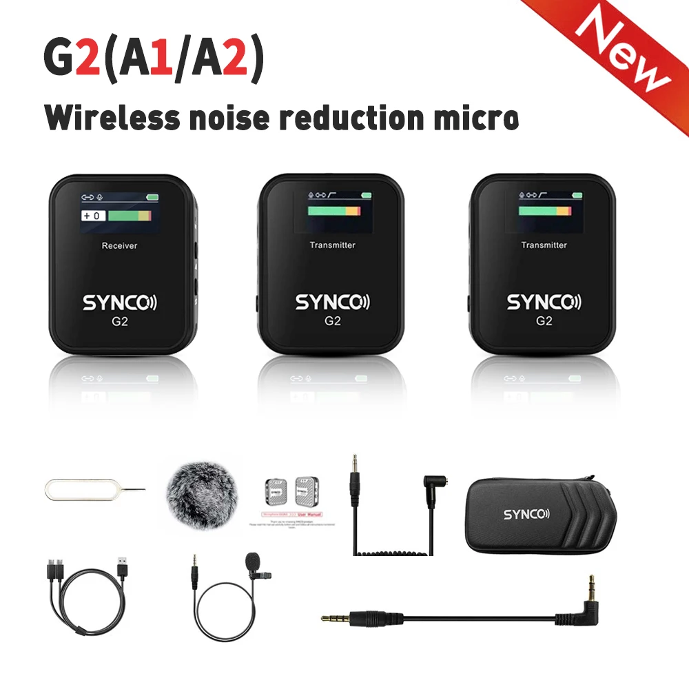 SYNCO G2 A1 A2 Wireless Lavalier Microphone 500mAh Digital 2.4GHz Built-in Mic Audio Monitoring System Multi-Scene Application
SYNCO G2 A1 A2 Wireless Lavalier Microphone 500mAh Digital 2.4GHz Built-in Mic Audio Monitoring System Multi-Scene Application