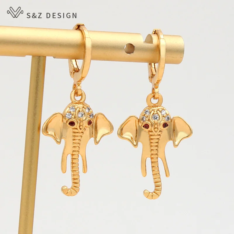 S&Z DESIGN New Trendy Ethnic Elephant Animal Dangle Earrings For Women Wedding Party Jewelry Champagne Gold
S&Z DESIGN New Trendy Ethnic Elephant Animal Dangle Earrings For Women Wedding Party Jewelry Champagne Gold