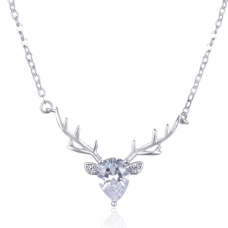 Korean version fresh fashion sweet elk pendant S925 sterling silver diamond inlaid with a deer you Necklace women fashion
Korean version fresh fashion sweet elk pendant S925 sterling silver diamond inlaid with a deer you Necklace women fashion