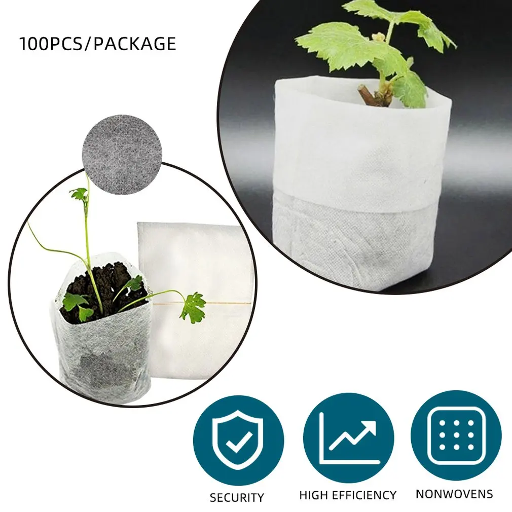 100PCS/Bag Biodegradable Seed Nursery Bags Nursery Flower Pots Vegetable Transplant Breeding Pots Garden Planting Bag
100PCS/Bag Biodegradable Seed Nursery Bags Nursery Flower Pots Vegetable Transplant Breeding Pots Garden Planting Bag