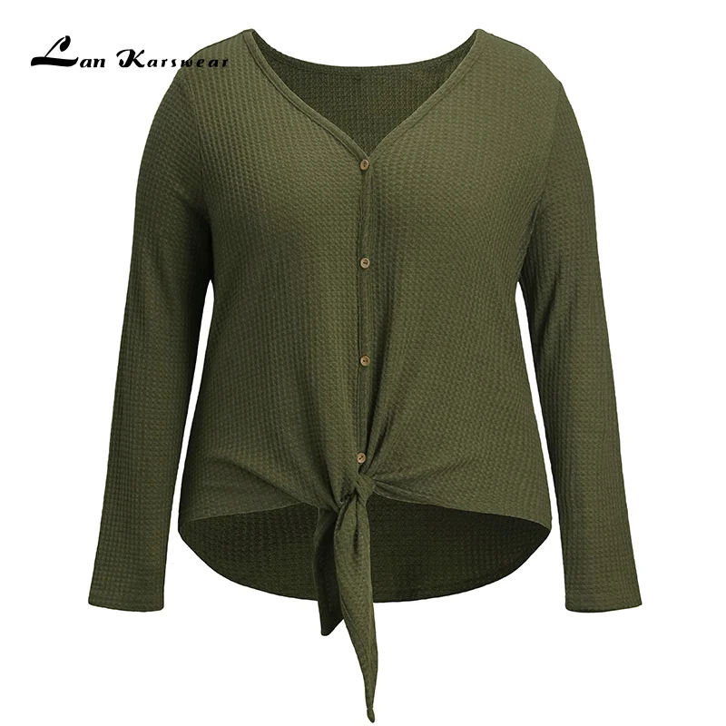 Lan Karswear 2019 Autumn Winter shirts ladies casual button clothes Long Sleeve Waist bandage Women's t-shirt Sexy Top Plus Size
Lan Karswear 2019 Autumn Winter shirts ladies casual button clothes Long Sleeve Waist bandage Women's t-shirt Sexy Top Plus Size