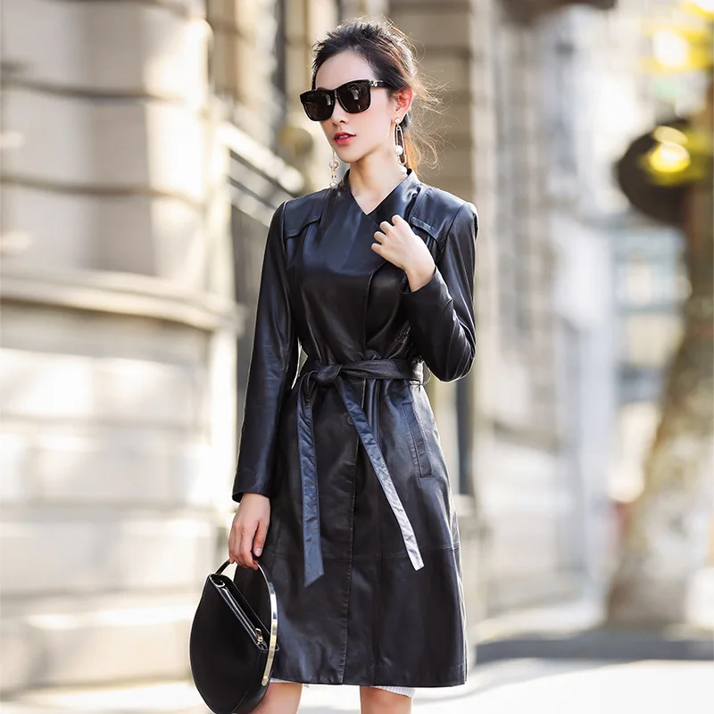 2020 Genuine Leather Jacket Women Long Blazer Leather Jackets Spring Autumn Sheepskin Coat Women's Windbreaker
2020 Genuine Leather Jacket Women Long Blazer Leather Jackets Spring Autumn Sheepskin Coat Women's Windbreaker