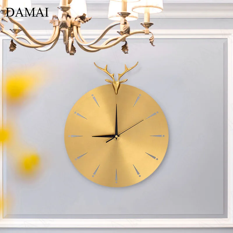 Медные Настенные часы с изображением головы оленя, современный дизайн, европейские креативные кварцевые часы с механизмом, украшения для офиса, украшение для дома, гостиной
Медные Настенные часы с изображением головы оленя, современный дизайн, европейские креативные кварцевые часы с механизмом, украшения для офиса, украшение для дома, гостиной