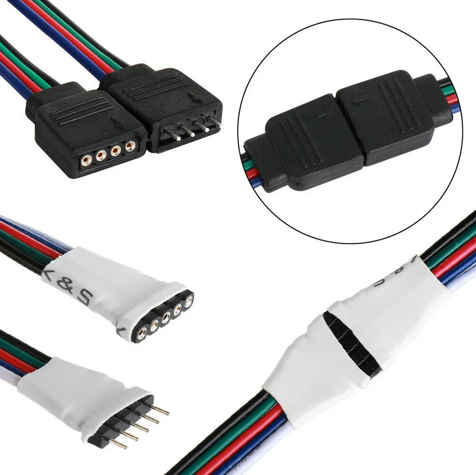 5pcs 4pin 5pin 6pin Connector Male Female to Controller for 5050 3528 SMD RGB RGBW RGB+CCT LED Strip light LED Connector
5pcs 4pin 5pin 6pin Connector Male Female to Controller for 5050 3528 SMD RGB RGBW RGB+CCT LED Strip light LED Connector