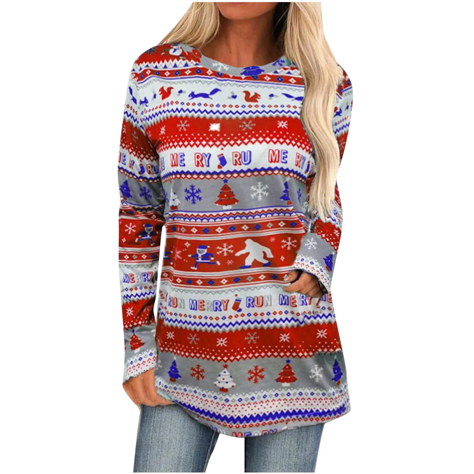 Ishowtienda Women Casual T-shirt Christmas Santa Claus Snowman Printed Pullover O-neck Long Sleeve Blouse Tops Блузка Женская
Ishowtienda Women Casual T-shirt Christmas Santa Claus Snowman Printed Pullover O-neck Long Sleeve Blouse Tops Блузка Женская