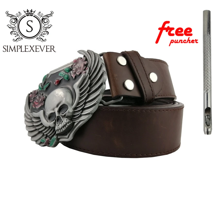 Rose Skull Belt Buckle Belt Accessories Western Cowboy Style Silver Men's Belt Buckle for Boyfriend's Gift with Leather Belt
Rose Skull Belt Buckle Belt Accessories Western Cowboy Style Silver Men's Belt Buckle for Boyfriend's Gift with Leather Belt