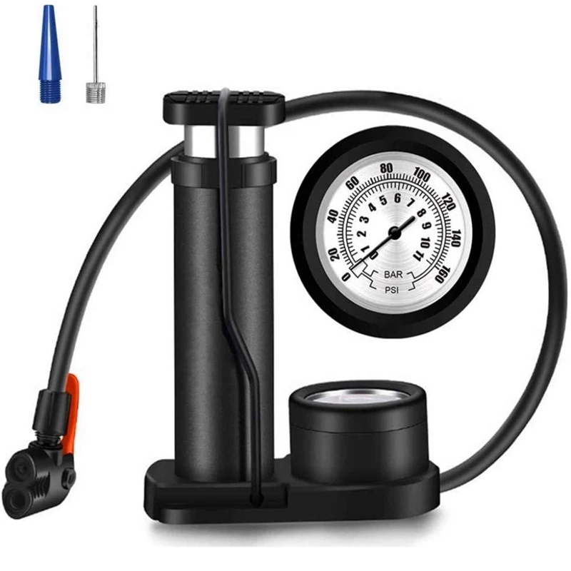 

Mini Portable Tile Foot Pumps, Bicycle Pump with Gauge, Bicycle Air Pump for All AV / DV / SV Valves