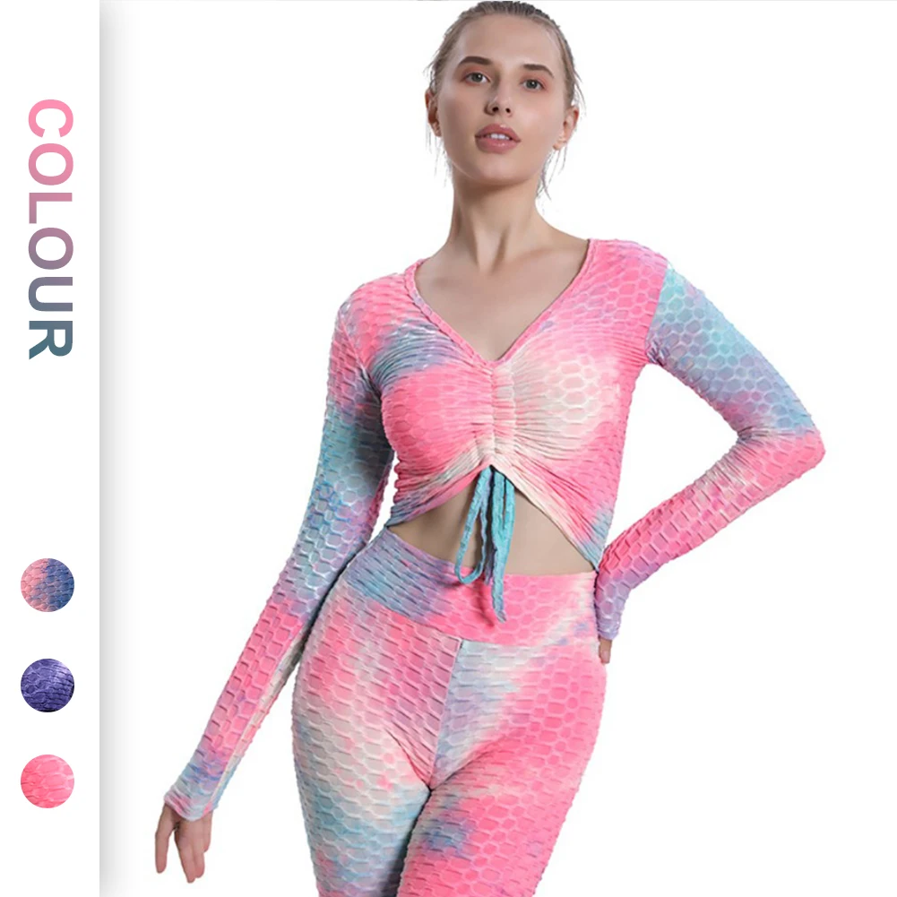 Women Yoga Top Long Sleeve T-Shirt Crop Top Tie Dye Wire-Free Push Up Running Fitness Gym Shirt Sports Athletic Cloth Activewear
Women Yoga Top Long Sleeve T-Shirt Crop Top Tie Dye Wire-Free Push Up Running Fitness Gym Shirt Sports Athletic Cloth Activewear