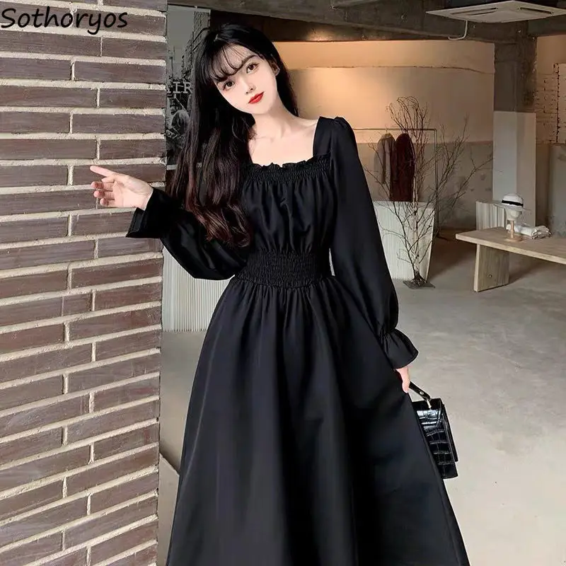 Black Long Sleeve Dress Women High Waist Elegant Fashion Harajuku Mid-calf Dark Academia A-line Flare Sleeves Popular S-3XL
Black Long Sleeve Dress Women High Waist Elegant Fashion Harajuku Mid-calf Dark Academia A-line Flare Sleeves Popular S-3XL