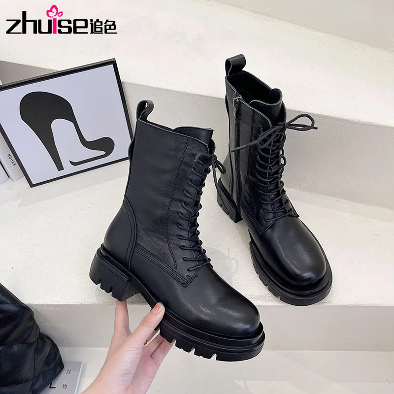 2021 first layer cowhide Martin boots women's autumn and winter new British style thick-soled middle tube black leather boots
2021 first layer cowhide Martin boots women's autumn and winter new British style thick-soled middle tube black leather boots