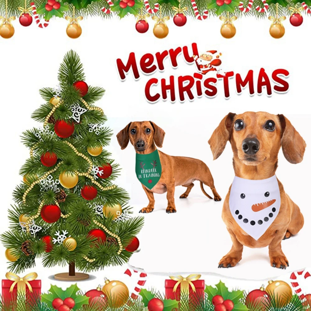

Регулируемые рождественские праздничные банданы для домашних питомцев, котят, щенок, котенок, щенок, Санта, яркий питомец, товары для домашн...