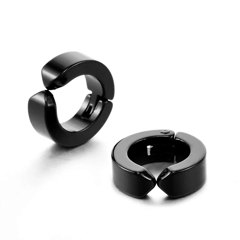 1 Pair Men's Stainless Steel Non-Piercing Earring Clip on Ear Stud Cuff Earrings Men Black Simple Cool Accessories
1 Pair Men's Stainless Steel Non-Piercing Earring Clip on Ear Stud Cuff Earrings Men Black Simple Cool Accessories