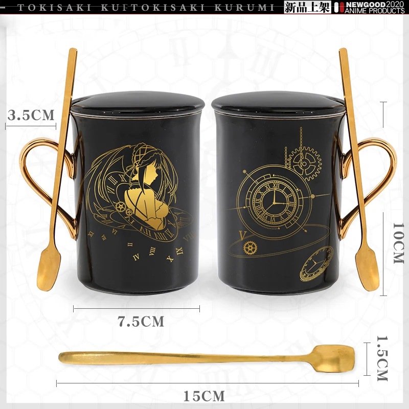 Anime DATE A LIVE Tokisaki Kurumi Cosplay Water Cup Gold Stamping Ceramic Mug Cup With Spoon Collection Student Birthday Gift
Anime DATE A LIVE Tokisaki Kurumi Cosplay Water Cup Gold Stamping Ceramic Mug Cup With Spoon Collection Student Birthday Gift