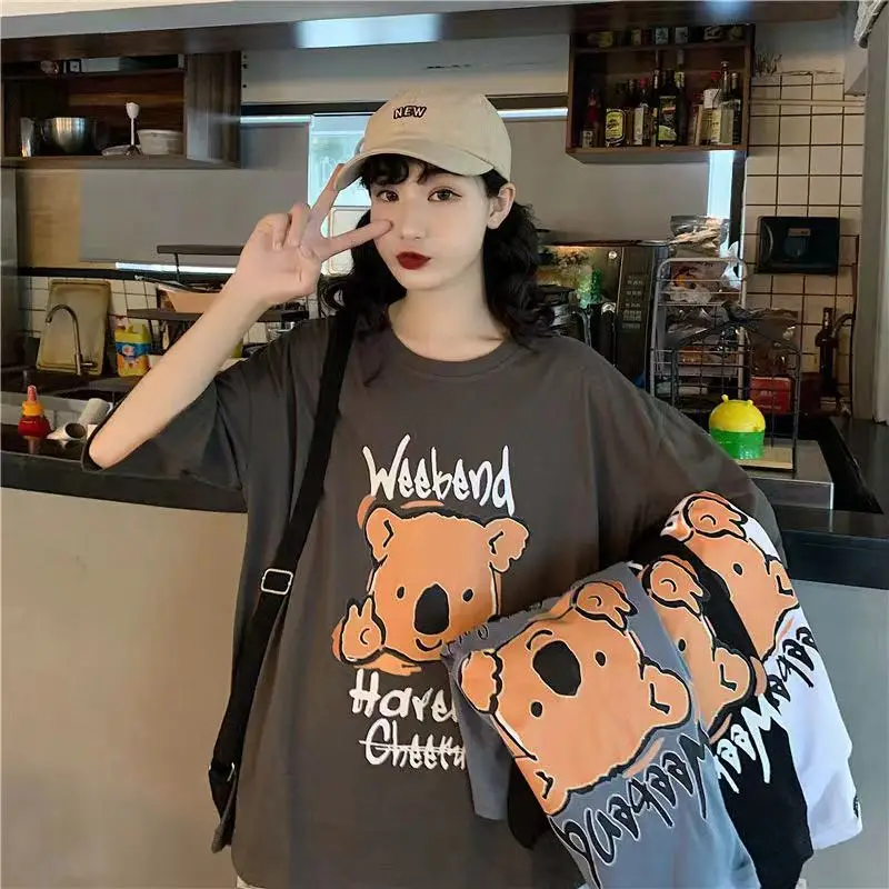 New 2021SS Hot Sale Kawaii Bear Print Harajuku Style Cute T-shirt for Girls Sweet Style Streetwear Kpop Oversized Loose Clothes
New 2021SS Hot Sale Kawaii Bear Print Harajuku Style Cute T-shirt for Girls Sweet Style Streetwear Kpop Oversized Loose Clothes