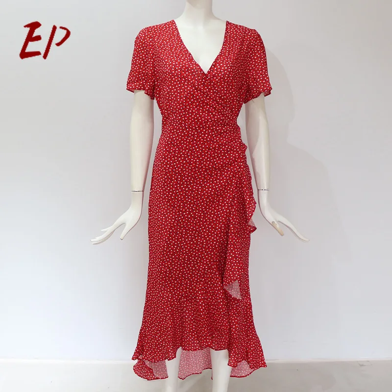 EP 2021 New Arrival Women Dress Red Chiffon Intellectually Commuting Irregular V-neck Polka-Dot Bow Skirt
EP 2021 New Arrival Women Dress Red Chiffon Intellectually Commuting Irregular V-neck Polka-Dot Bow Skirt