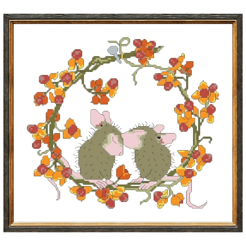Autumn wreath cross stitch kit mice lover 18ct 14ct 11ct unprint canvas cotton thread counted needlework thread embroidery
Autumn wreath cross stitch kit mice lover 18ct 14ct 11ct unprint canvas cotton thread counted needlework thread embroidery