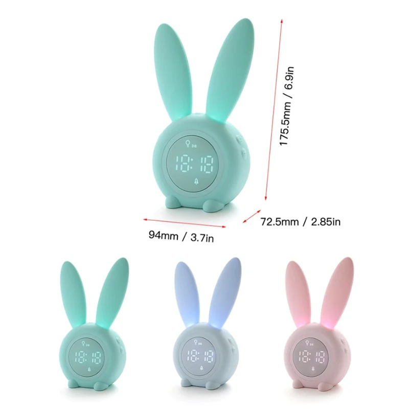 Wall Clocks Table Clock Cute Rabbit Alarm Clock Bedside Kids Night Wake Up Light Multi Function Alarm Clock Green Blue Pink
Wall Clocks Table Clock Cute Rabbit Alarm Clock Bedside Kids Night Wake Up Light Multi Function Alarm Clock Green Blue Pink