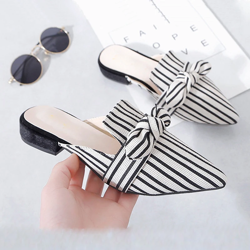 Pop Eye Attractive Stripe Butterfly Low Heel Muller Female Slippers Outdoors Spring Autumn Sandals New Charming Women Pump Shoes 
Pop Eye Attractive Stripe Butterfly Low Heel Muller Female Slippers Outdoors Spring Autumn Sandals New Charming Women Pump Shoes