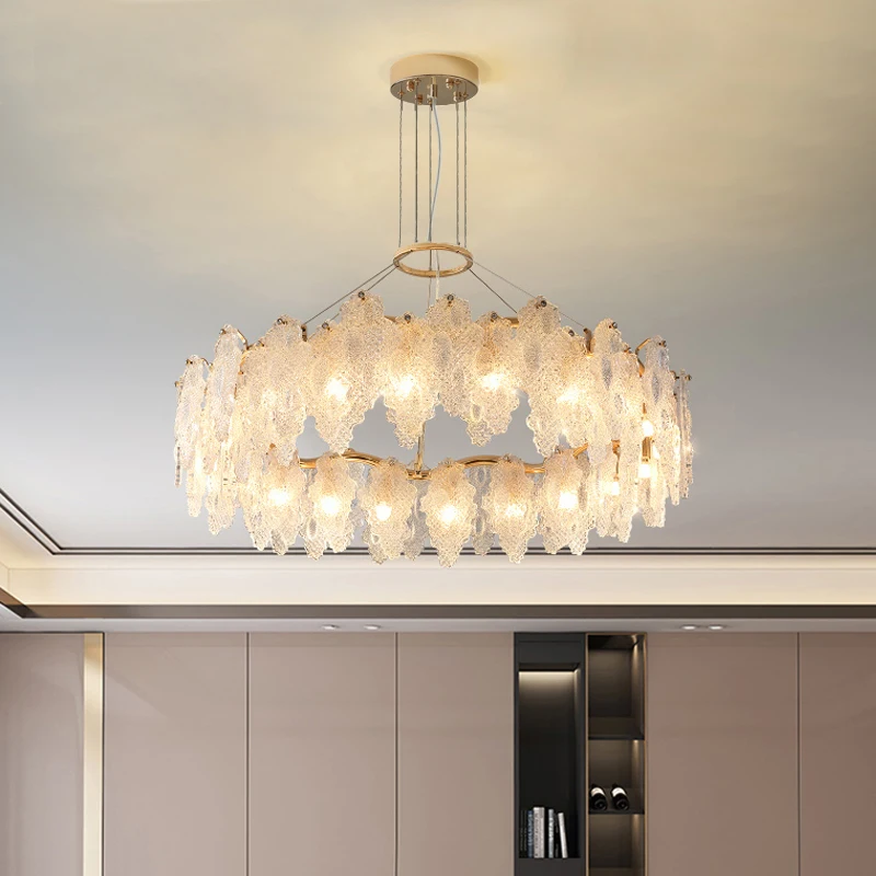 Frosted glass leaf chandelier for living room bedroom round table dining hanging lamp new design home decor indoor lighting
Frosted glass leaf chandelier for living room bedroom round table dining hanging lamp new design home decor indoor lighting