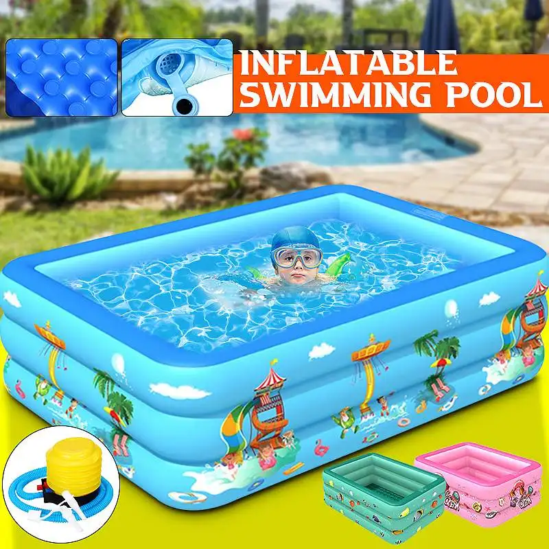 120/130/150 CM Rectangular Inflatable Swimming Pool Paddling Pool Bathing Tub Outdoor Summer Swimming Pool For Kids Square
120/130/150 CM Rectangular Inflatable Swimming Pool Paddling Pool Bathing Tub Outdoor Summer Swimming Pool For Kids Square