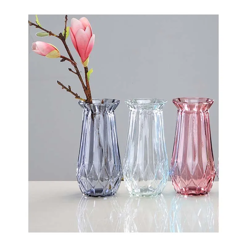 Скандинавская цветная прозрачная стеклянная ваза новая пепельная классическая