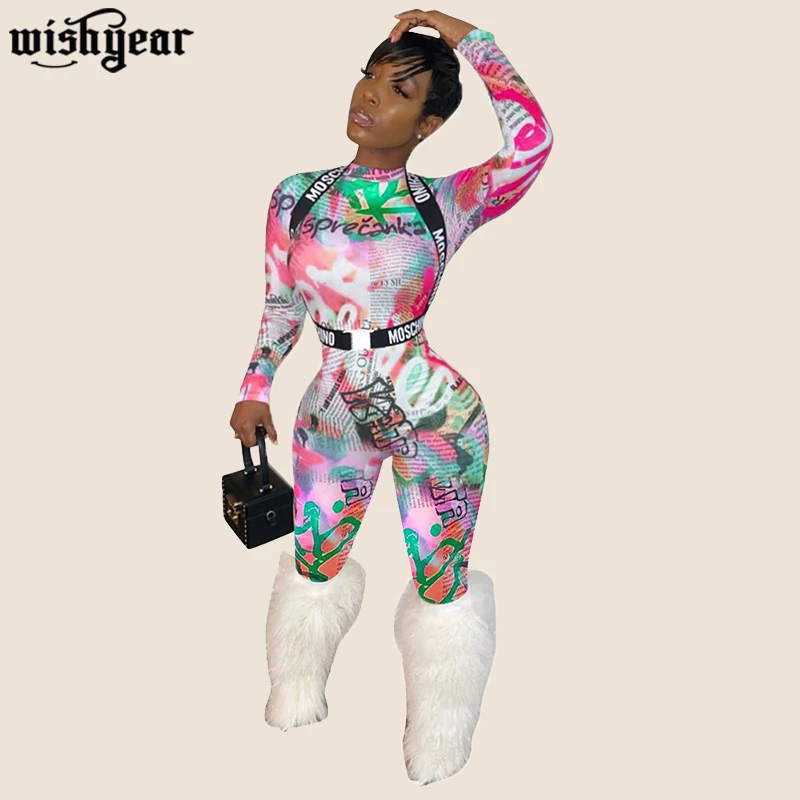 Newspaper Letter Print Turtleneck Sexy Bodycon Jumpsuit Women Overalls 2019 Autumn Winter Long Sleeve Rompers Women Jumpsuit 
Newspaper Letter Print Turtleneck Sexy Bodycon Jumpsuit Women Overalls 2019 Autumn Winter Long Sleeve Rompers Women Jumpsuit