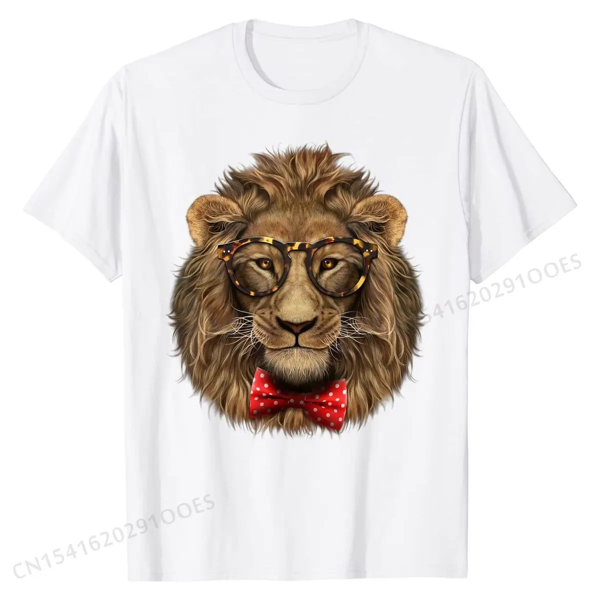 Классическая футболка с львом и галстуком-бабочкой для очков брендовые футболки