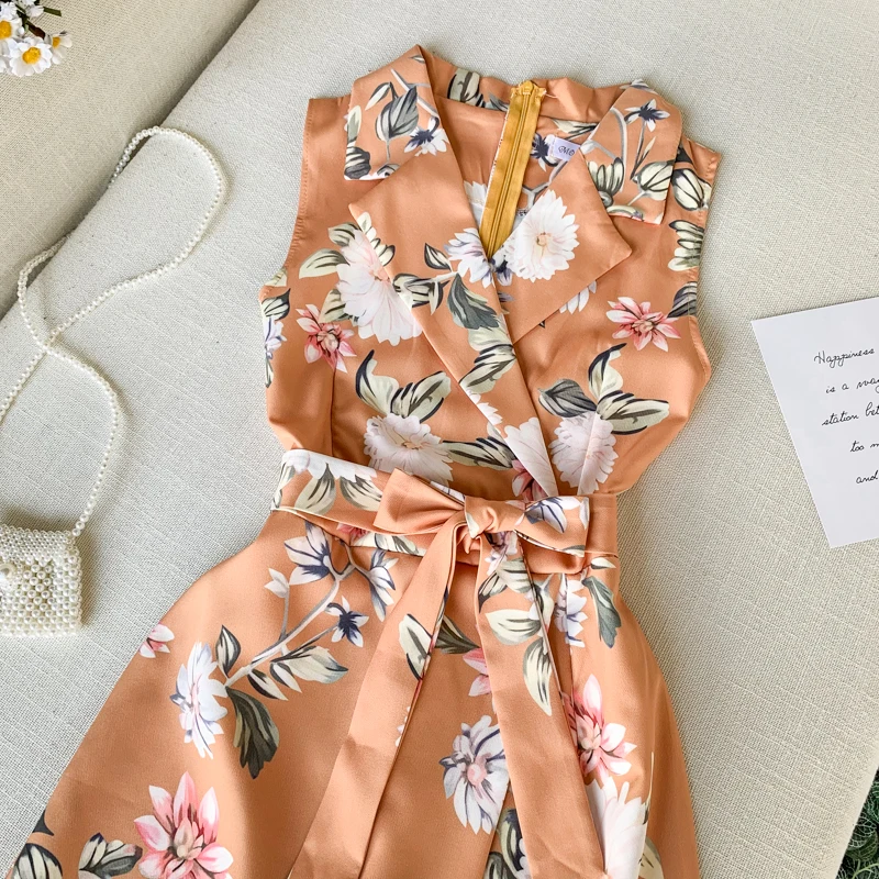 FMFSSOM Summer Spring Spring Summer Floral Sashes Turn-Down Collar Women Female Loose A-line High Waist Playsuits 
FMFSSOM Summer Spring Spring Summer Floral Sashes Turn-Down Collar Women Female Loose A-line High Waist Playsuits