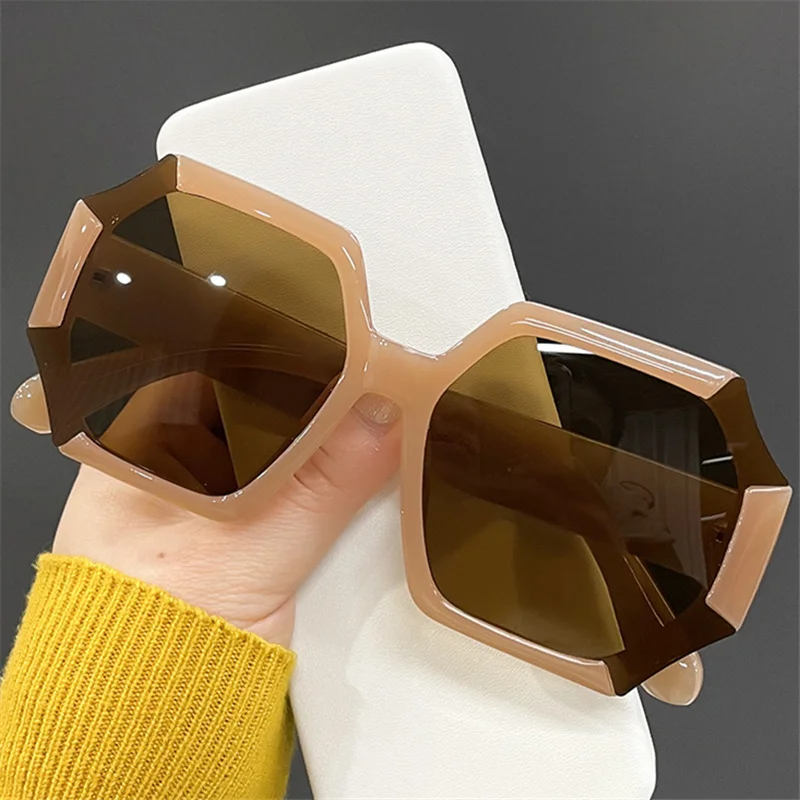 2022 New Fashion Sunglasses for Women Polygon Oversized Sun Glasses Men Personality Traveling Goggles Popular Big Frame Style | Аксессуары