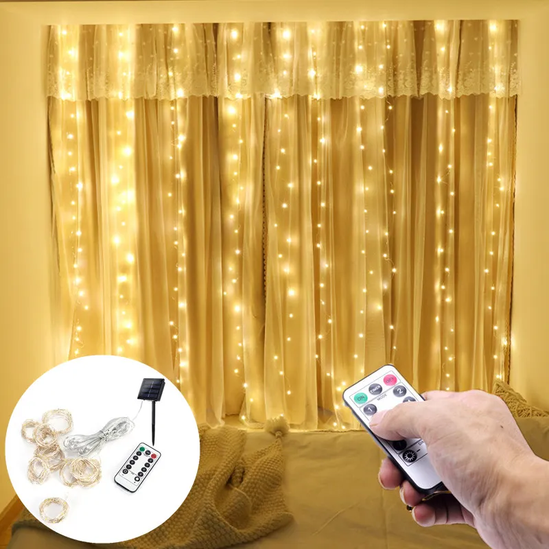 Remote LED Lights String Curtain Fairy Lights Garland Wedding Party Christmas Decoration for Home Window Solar Led Light Outdoor
Remote LED Lights String Curtain Fairy Lights Garland Wedding Party Christmas Decoration for Home Window Solar Led Light Outdoor
