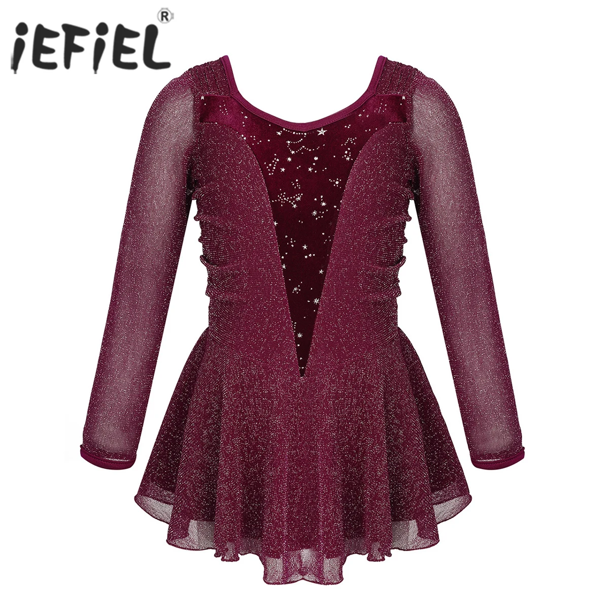 Kids Girls Shiny Stretchy Glitters Velvet Splice Ice Skating Roller Figure Skating Dress Ballet Dance Contemporary Leotard Dress
Kids Girls Shiny Stretchy Glitters Velvet Splice Ice Skating Roller Figure Skating Dress Ballet Dance Contemporary Leotard Dress