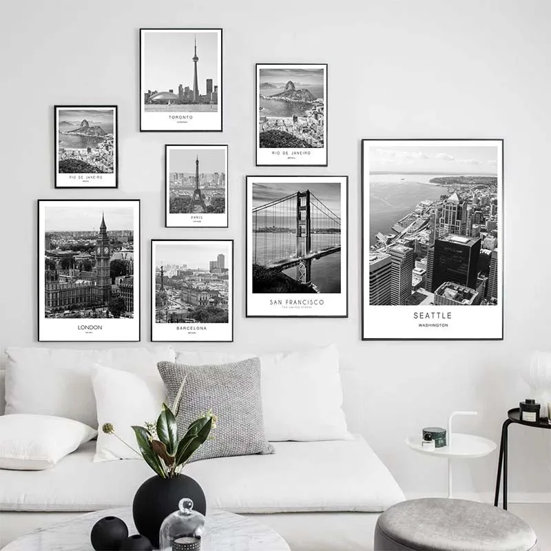 Black White Canvas Painting World City Landscape Paris London New York Poster Prints Nordic Style Wall Art Picture Home Decor
Black White Canvas Painting World City Landscape Paris London New York Poster Prints Nordic Style Wall Art Picture Home Decor